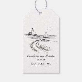 Coastal Hand Drawn Black & White Wedding Cadeaulabel