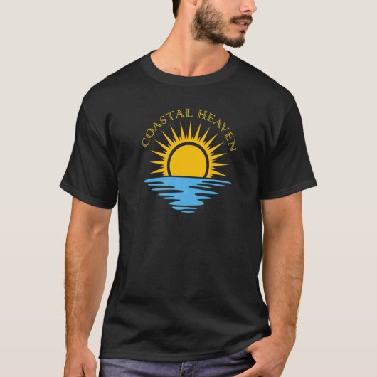 Coastal Heaven Sun Surf Ocean Tropical Oasis Premi T-shirt (Voorkant)