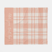 Coastal Herfst Cozy Coral Plaid Fleece Deken (Voorkant (Horizontaal))