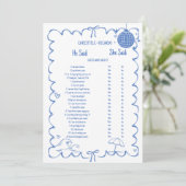 Coastal Hij zei dat ze Vrijgezellenfeest spelkaart Aankondiging (Staand voorkant)