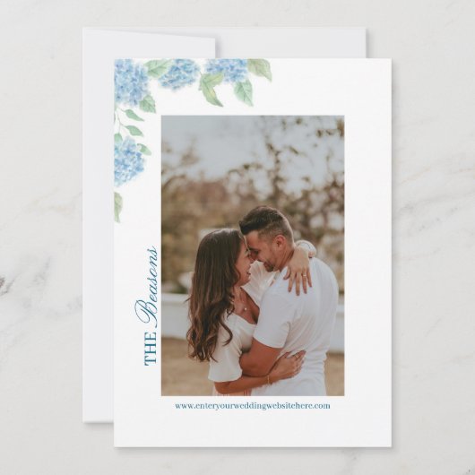 Coastal Hydrangea Save the Date  Kaart (Achterkant)