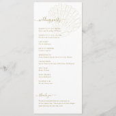 Coastal Ivory & Gold Hand Drawn Seashell Wedding Programmakaart (Achterkant)
