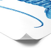 Coastal Kitchen Art Decor Blue Lobster Print no.8 (Hoek)