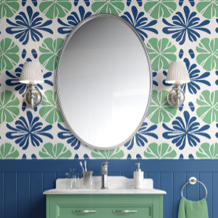 Coastal Leaf Harmony - Blauw en Groen - Kust Behang