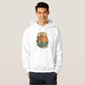 Coastal Life Alligator Surfing Retro FL Surf Beach Hoodie (Voorkant volledig)