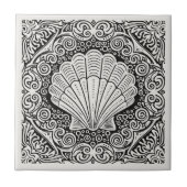 Coastal Life Series Clam Shell B & W D1208 Tegeltje (Voorkant)