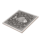 Coastal Life Series Fish B & W D1208 Tegeltje (Zijkant)