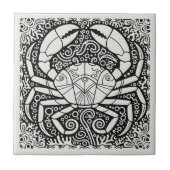 Coastal Life Series Krab B & W D1208 Tegeltje (Voorkant)