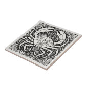 Coastal Life Series Krab B & W D1208 Tegeltje (Zijkant)