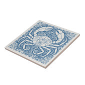 Coastal Life Series Krabbenschaal Blauw D1208 Tegeltje (Zijkant)