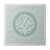 Coastal Life Series Lace Coral Teal D1208 Tegeltje (Voorkant)