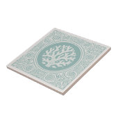 Coastal Life Series Lace Coral Teal D1208 Tegeltje (Zijkant)
