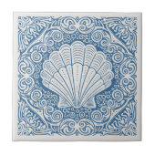 Coastal Life Series Scallop Shell Blauwe D1208 Tegeltje (Voorkant)