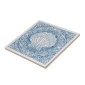 Coastal Life Series Scallop Shell Blauwe D1208 Tegeltje (Zijkant)