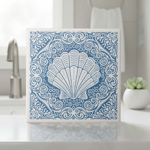 Coastal Life Series Scallop Shell Blauwe D1208 Tegeltje