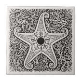 Coastal Life Series Starfish B & W D1208 Tegeltje (Voorkant)