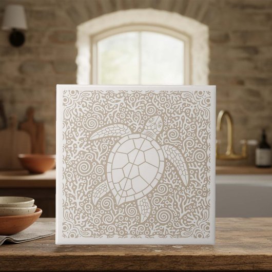 Coastal Life Series Turtle Zand D1208 Tegeltje