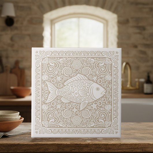 Coastal Life Series Vis Zand D1208 Tegeltje