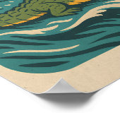 Coastal Lifestyle Gator Surfing - Retro Surf Beach Poster (Hoek)