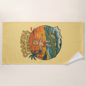 Coastal Lifestyle Gator Surfing - Retro Surf Beach Strandlaken (Voorkant)
