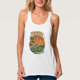 Coastal Lifestyle Gator Surfing - Retro Surf Beach Tanktop