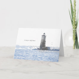 Coastal Lighthouse & Atlantic Ocean Nautical Theme Kaart