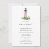 Coastal Lighthouse Engagement Party Uitnodigingen (Voorkant)