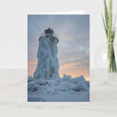coastal lighthouse in winter kaart (Voorkant)