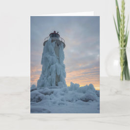 coastal lighthouse in winter kaart