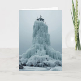 coastal lighthouse in winter kaart
