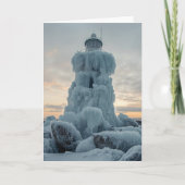 coastal lighthouse in winter kaart (Voorkant)
