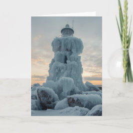 coastal lighthouse in winter kaart