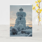 coastal lighthouse in winter kaart (Gele Bloem)
