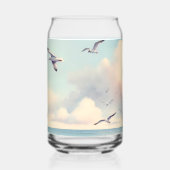 Coastal Lighthouse Seagulls Pastel Sky Serenity Blikvorm Glas (Voorkant)