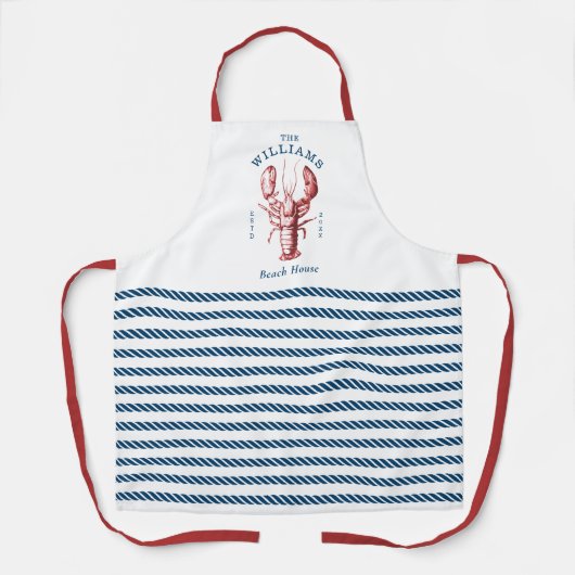 Coastal Lobster Beach House All-Over Print Schort (Voorkant)