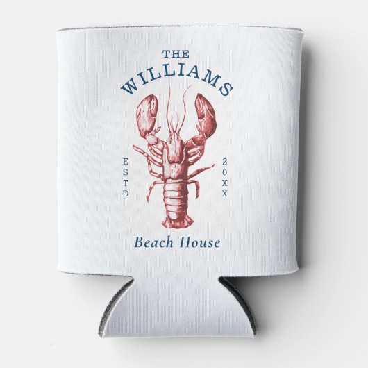 Coastal Lobster Beach House Blikjeskoeler (Voorkant)