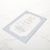 Coastal Lobster Minimalist Preppy Wedding Folie Uitnodiging (Gedraaid)