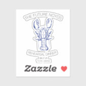 Coastal Lobster Wedding Rehearsal Dinner Sticker (Vel)