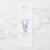 Coastal Lobster Wedding Rehearsal Dinner Sticker Flessenhanger (Voorkant)