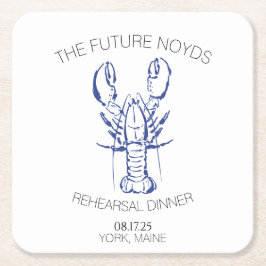 Coastal Lobster Wedding Rehearsal Dinner Sticker Kartonnen Onderzetters