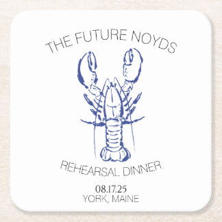 Coastal Lobster Wedding Rehearsal Dinner Sticker Kartonnen Onderzetters