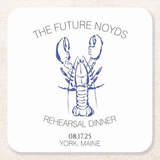 Coastal Lobster Wedding Rehearsal Dinner Sticker Kartonnen Onderzetters (Voorkant)