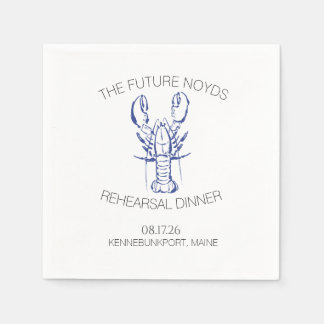 Coastal Lobster Wedding Rehearsal Dinner Sticker Servet