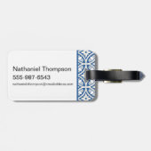 Coastal Lotus Tegel Pattern - De Witte Lotus Bagagelabel (Achterkant horizontaal)