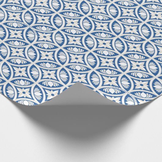 Coastal Lotus Tegel Pattern - De Witte Lotus Cadeaupapier (Hoek)