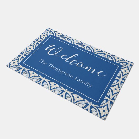 Coastal Lotus Tegel Pattern - De Witte Lotus Deurmat (Schuin)