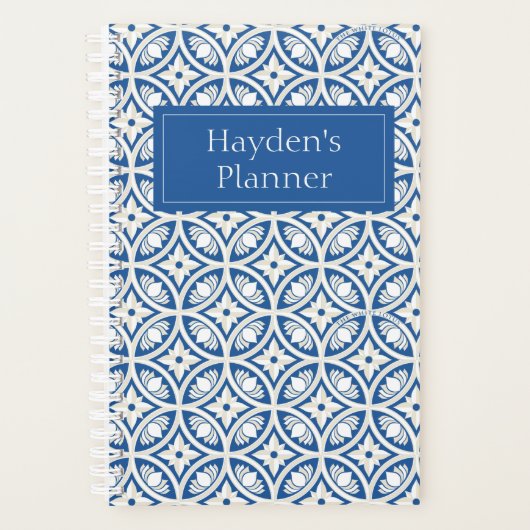 Coastal Lotus Tegel Pattern - De Witte Lotus Planner (Voorkant)