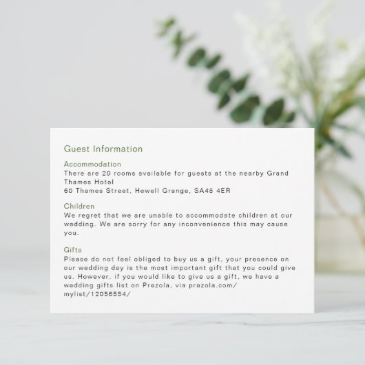 Coastal Love Sandy Beach Minimalistische Line Art  Informatiekaartje (Staand voorkant)