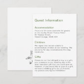 Coastal Love Sandy Beach Minimalistische Line Art  Informatiekaartje (Voorkant / Achterkant)