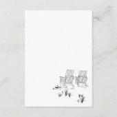 Coastal Love Sandy Beach Minimalistische Line Art  Informatiekaartje (Achterkant)